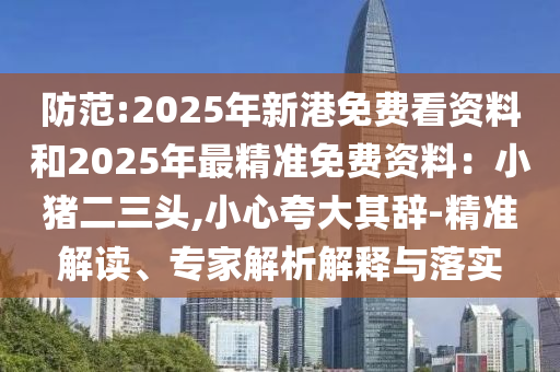 防范:2025年新港免費看資料和2025年最精準免費資料：小豬二三頭,小心夸大其辭-精準解讀、專家解析解釋與落實