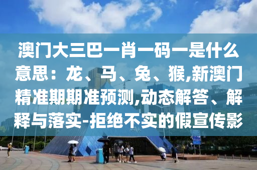 澳門(mén)大三巴一肖一碼一是什么意思：龍、馬、兔、猴,新澳門(mén)精準(zhǔn)期期準(zhǔn)預(yù)測(cè),動(dòng)態(tài)解答、解釋與落實(shí)-拒絕不實(shí)的假宣傳影