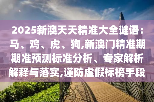 2025新澳天天精準大全謎語：馬、雞、虎、狗,新澳門精準期期準預測標準分析、專家解析解釋與落實,謹防虛假標榜手段