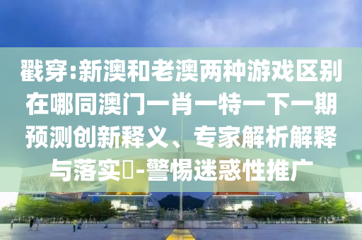 戳穿:新澳和老澳兩種游戲區(qū)別在哪同澳門一肖一特一下一期預(yù)測創(chuàng)新釋義、專家解析解釋與落實?-警惕迷惑性推廣