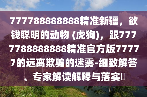 777788888888精準(zhǔn)新疆，欲錢聰明的動物 (虎狗)，跟7777788888888精準(zhǔn)官方版77777的遠離欺騙的迷霧-細致解答、專家解讀解釋與落實?